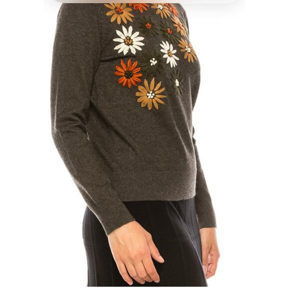 YAL New York Gerbera Western Cottage Daisy Woman Knit Sweater Size Small - Picture 4 of 10